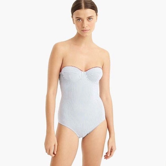 J. Crew Other - J. Crew Seersucker One Piece Swimsuit Size 16